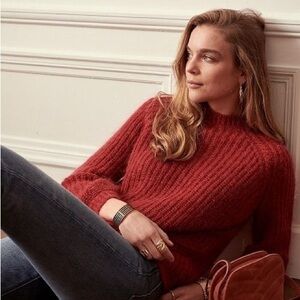 Sezane Red Dwee Crew Neck Sweater